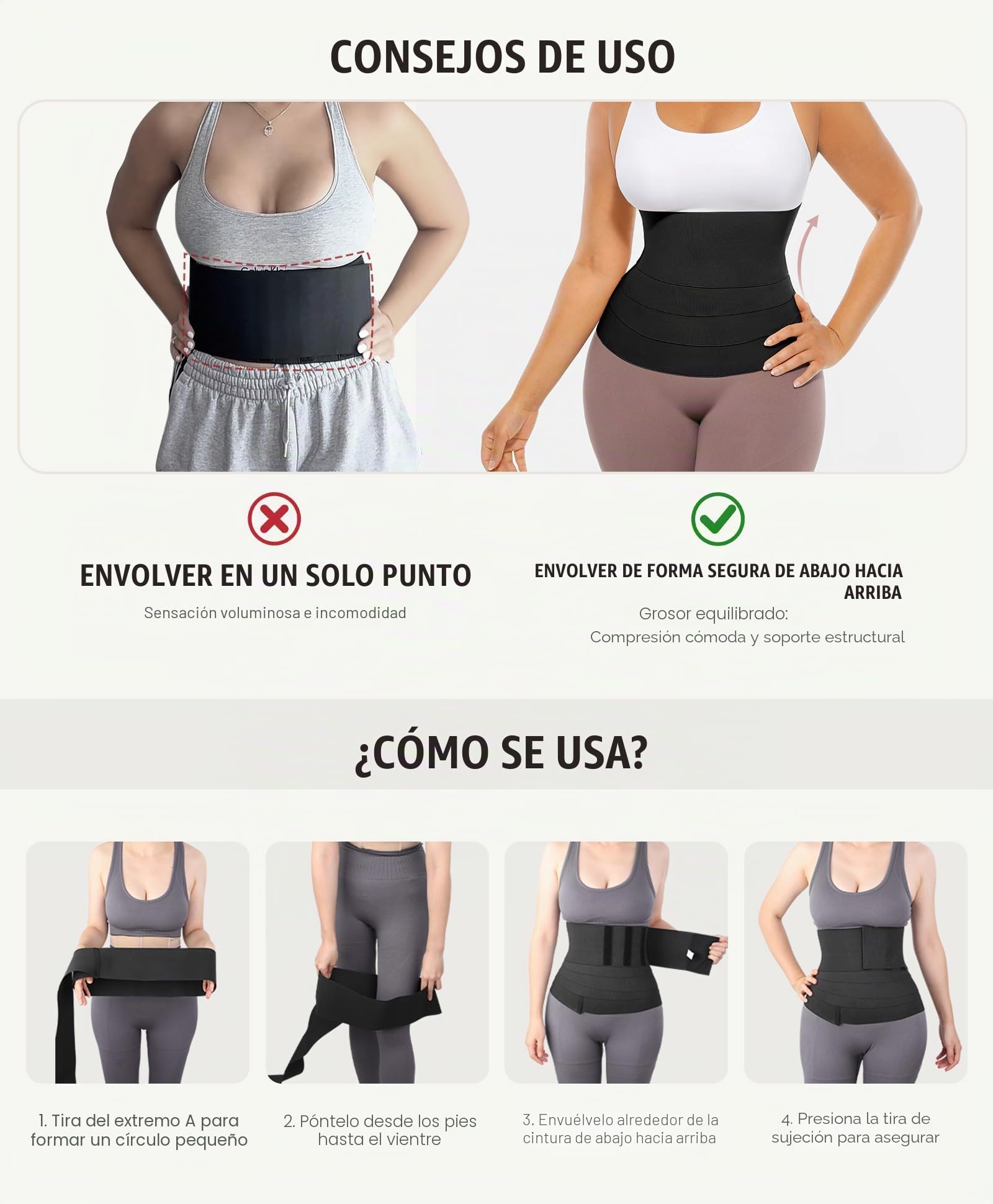 FeelinGirl Bandage Snatch Wrap Cintura Entrenador Cinta, Corsé Lumbar Soporte Vendaje Deportivo, Faja Waist Trainer