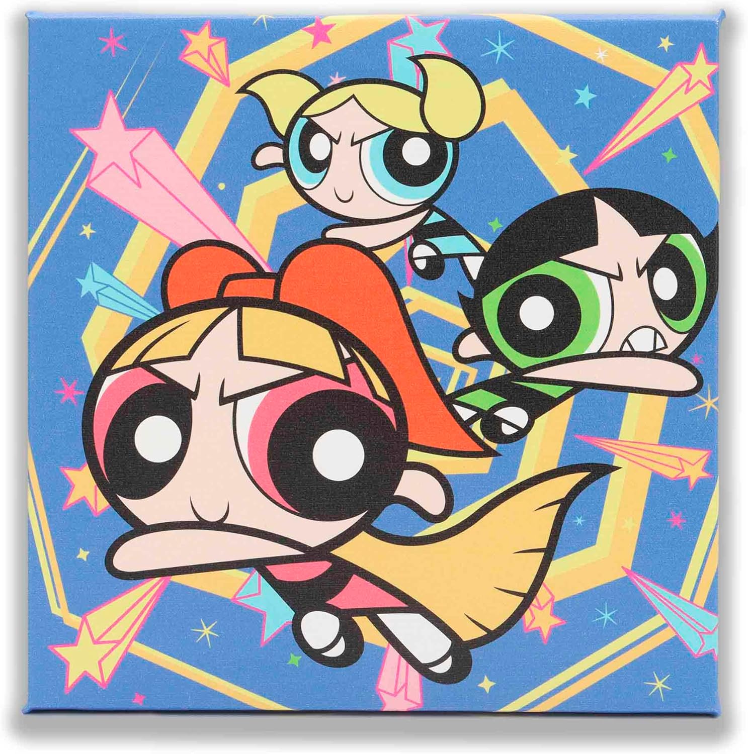 Open Road Brands Powerpuff Girls Gallery Wrapped Canvas Wall Art - Fun Powerpuff Girls Wall Decor for Bedroom, Game Room, or Playroom