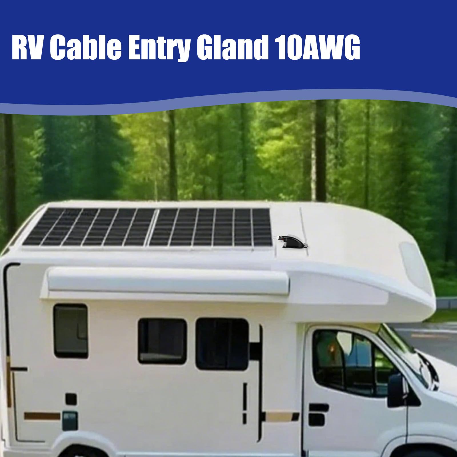 Solar-Doppelkabeleinführung, Wasserdicht Solar Anschlussdose mit 294cm 10AWG Solar-Verlängerungskabel für Wohnmobil Boot Camper Van Gebäude Garage Schuppendachplatten