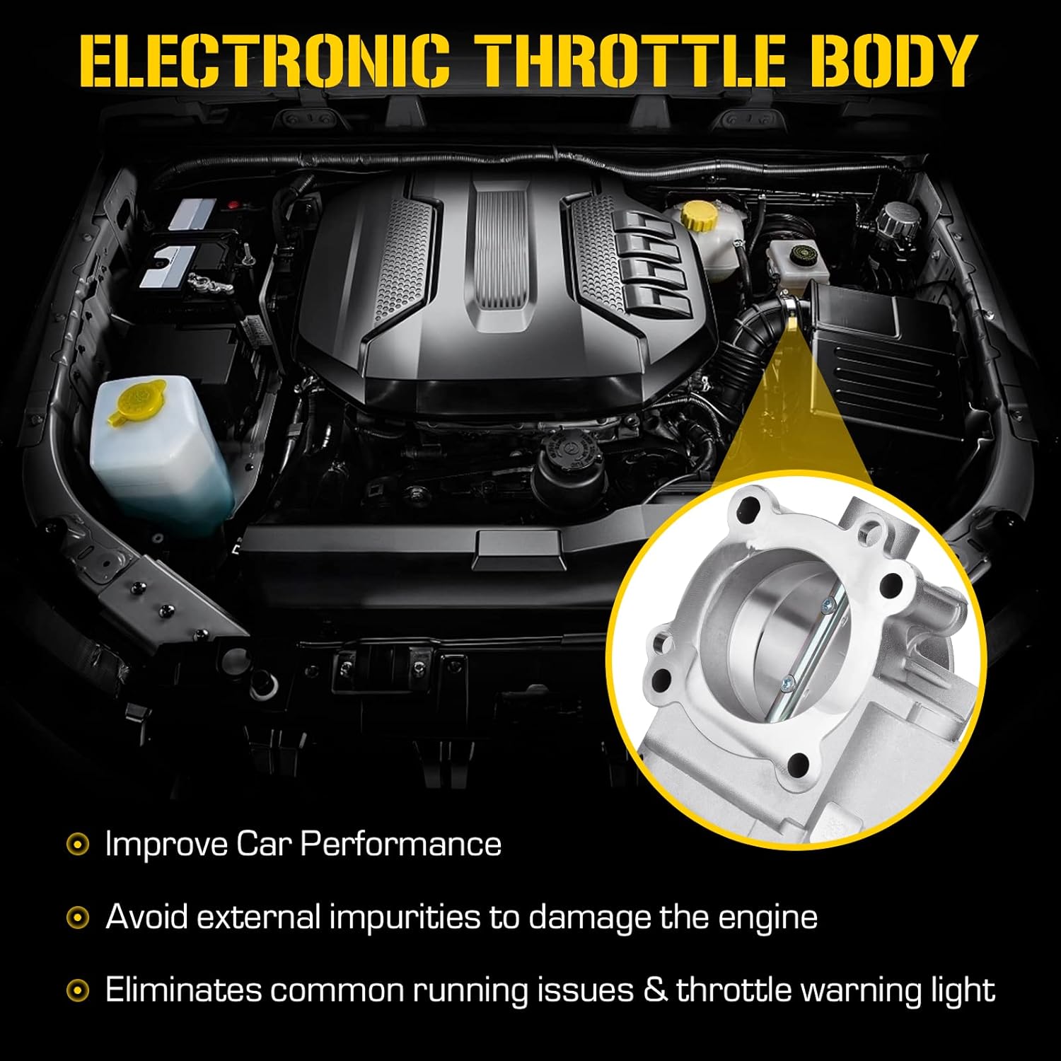 TB1150 Throttle Body for Dodge 2.4L Avenger 2008-2014, Journey 2009-2017, Caliber 2.0L 2.4L 2007-2012, for Jeep Compass Patriot 2007-2016, for Chrysler2.4L Sebring 2007-2010（(Dual Row 3 Pin Connector)