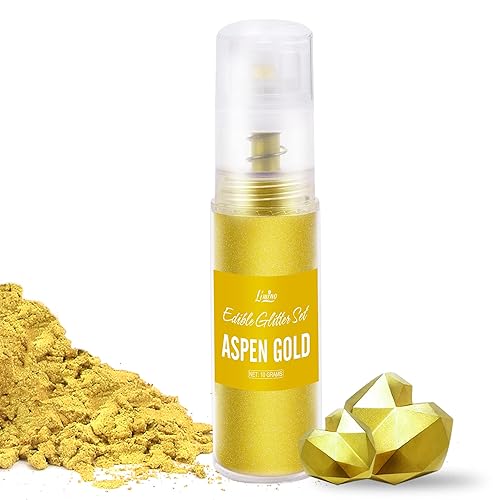 Juego de polvo comestible Luster Dust  0.35 oz de polvo metálico brillante de grado alimenticio en botella de spray, polvo comestible para colorante