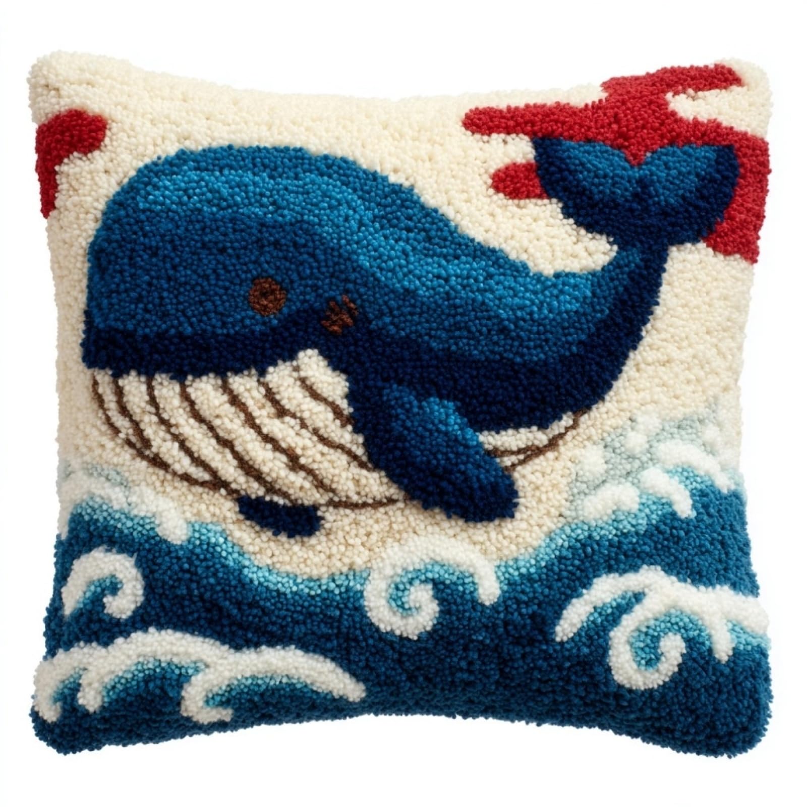 AxiangziK Pre-Printed Latch Hook Pillow Kit,Whale