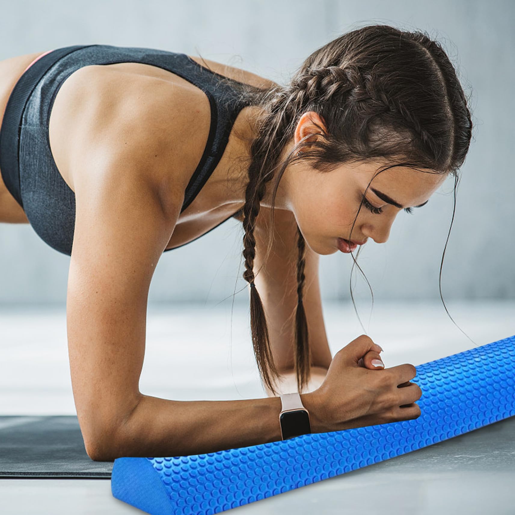 Rouleau de Mousse de Yoga Haute Densité Rouleau Musculaire EVA Outil d'Auto-massage pour Gym Pilates Yoga Entraînement Physique 30cm / 45cm / 60cm