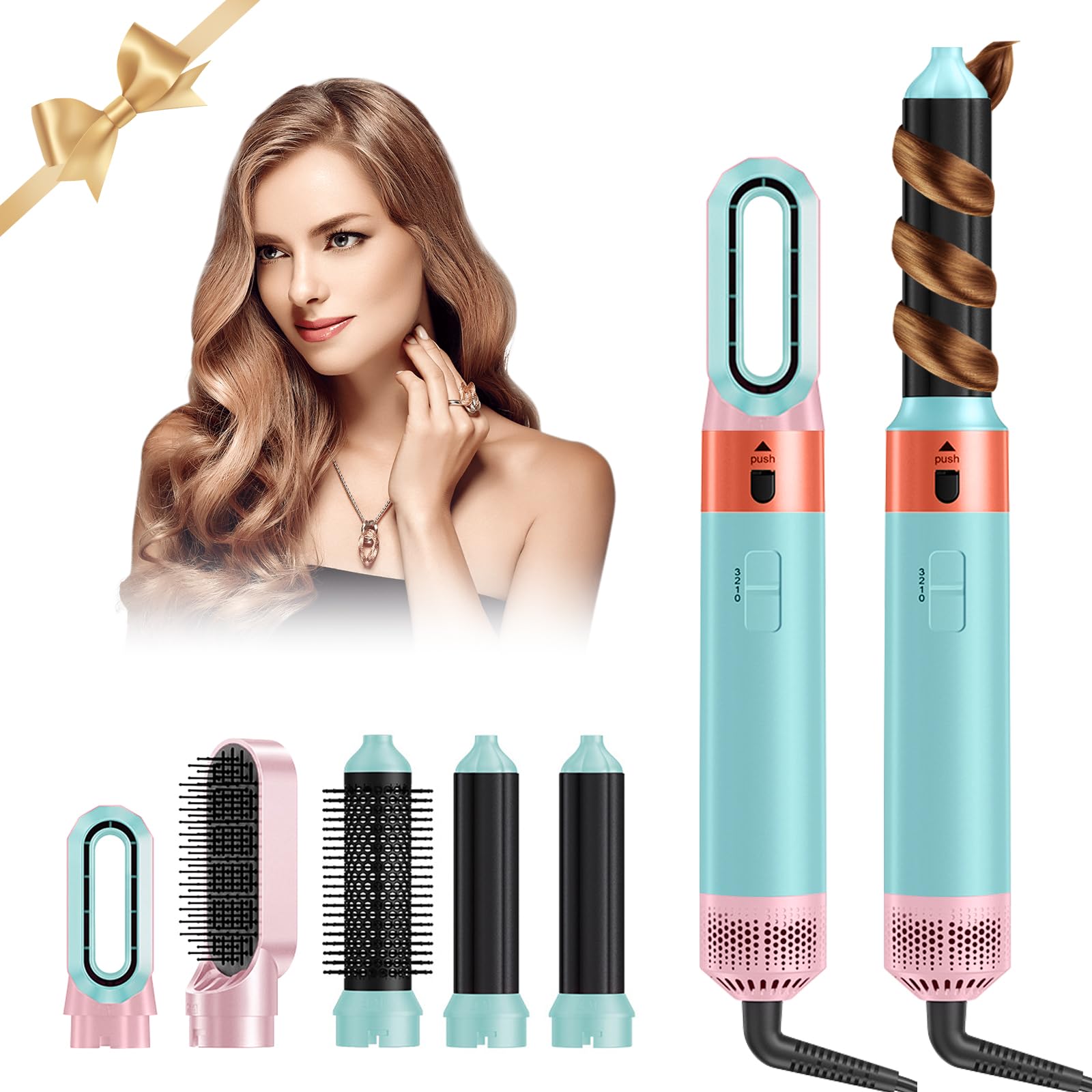 One-Step Styler, wielozadaniowa szczotka grzewcza do spłukiwania, 5 w 1 z suszarką do włosów, obrotowa szczotka dmuchająca do włosów, technologia ceramiczna, suszenie, kręcenie, prostowanie
