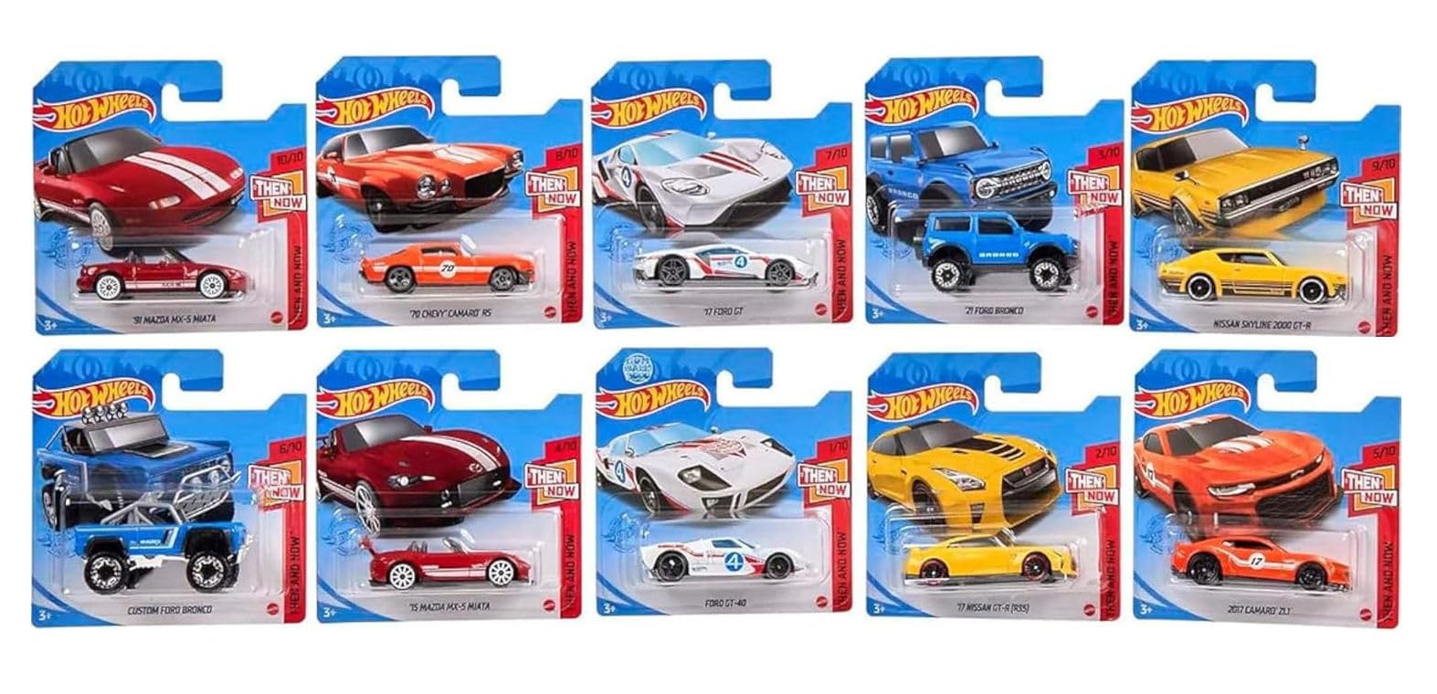 Amazon.com: Hot Wheels 2021 Then and Now Complete Set of 10