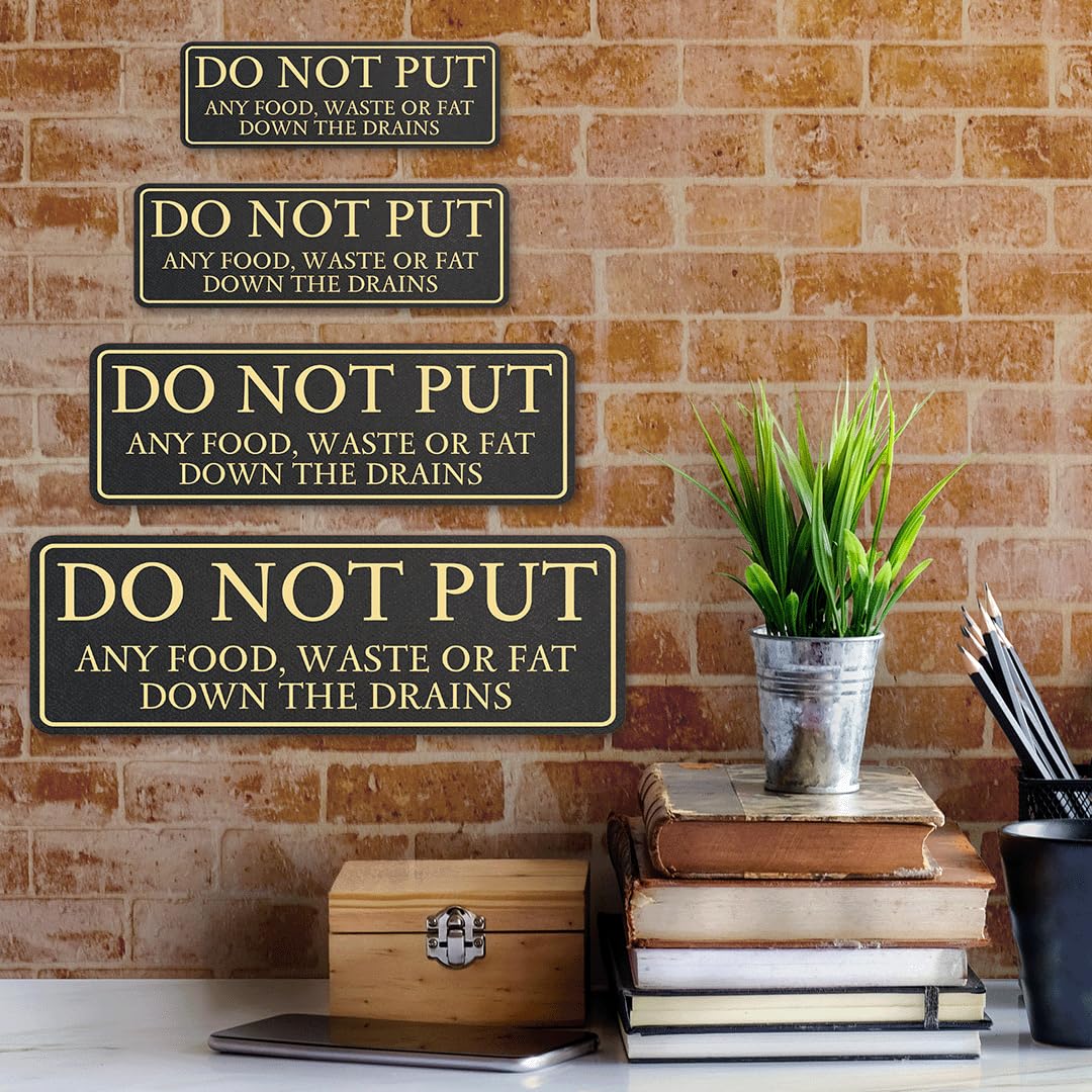 Building Safety Signs Do Not Put Food Waste Down Drains Sign - 10 Pack ...