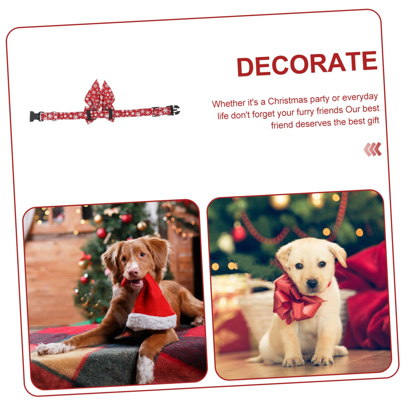 KOMBIUDA Collier de Noël pour Chat et Chien Réglable avec Nœud Amovible Décoration Festive pour Animaux Accessoire Confortable et Ajustable pour