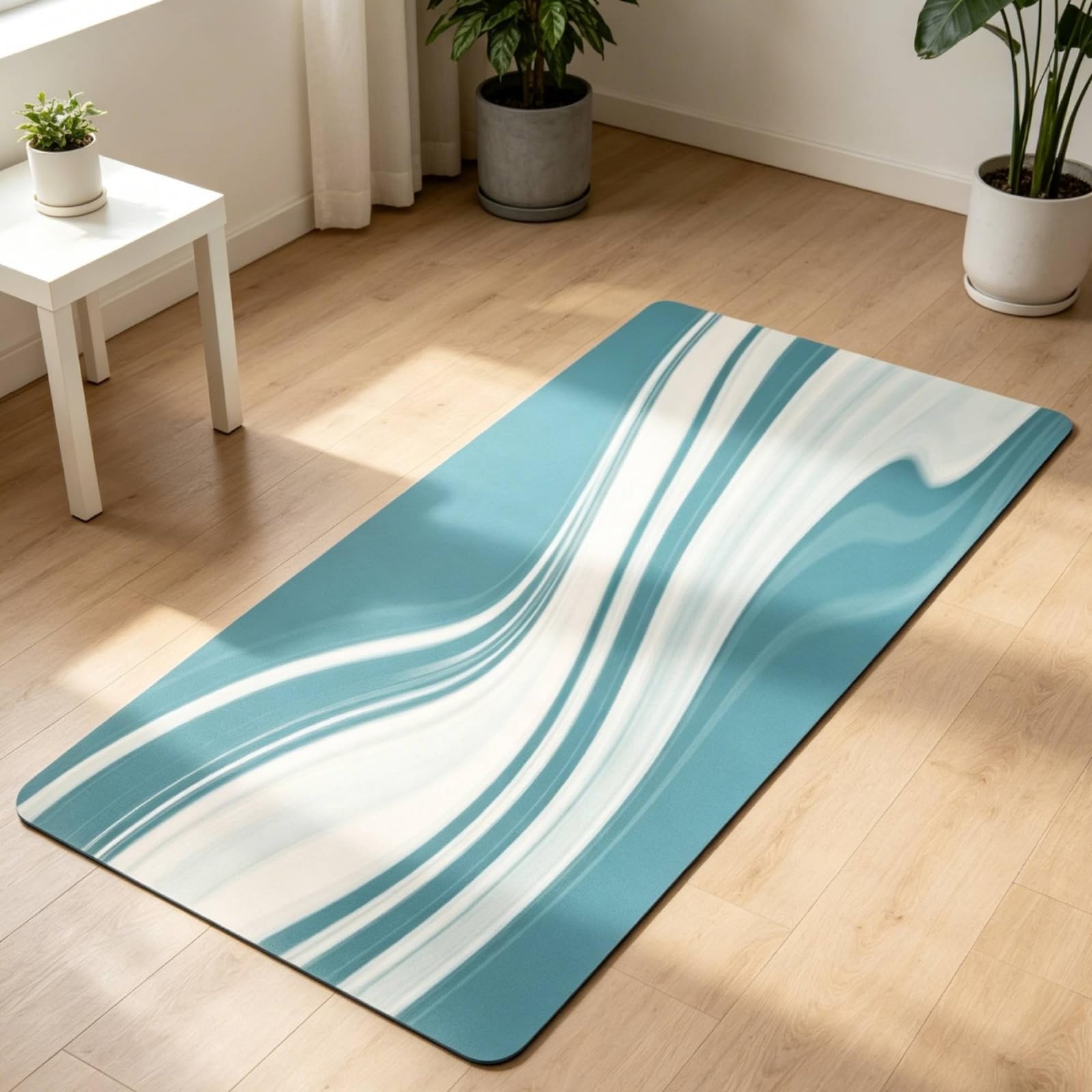 Tappetino da Esercizio Donne Tappeto Fitness Tappeto Materassino Ginnastica Cuscinetto Allenamento Spessore 5mm in PU Confortevole E Stabile Adatto per Palestra
