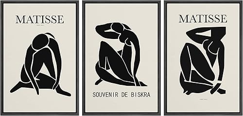 Miniatura 61 de SIGNLEADER Lienzo enmarcado para pared, juego de arte de collage de polígonos retro marrón tostado, ilustraciones con formas abstractas, arte