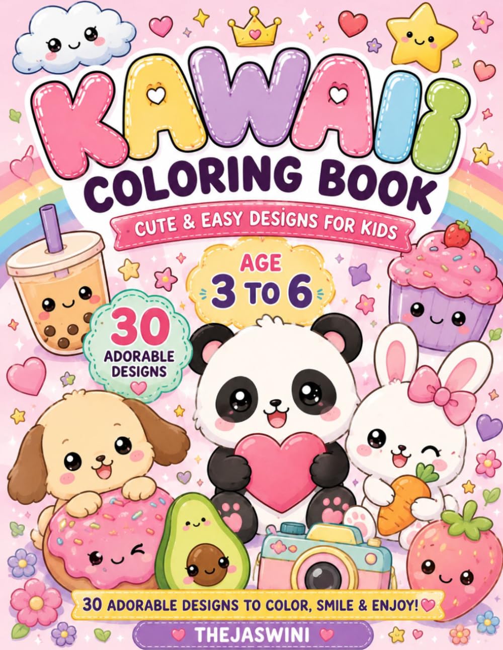 Kawaii fun colouring book: Cute Designs for ages 3 to 6