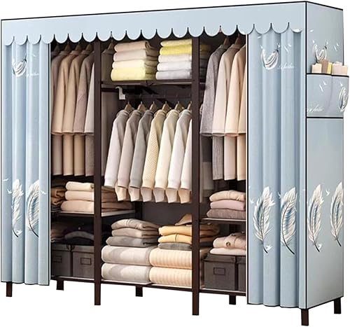 Miniatura 23 de Armarios grandes Armario plegable con cubierta de tela Armario de ropa Armario portátil Armario de metal con marco de hierro Armarios para