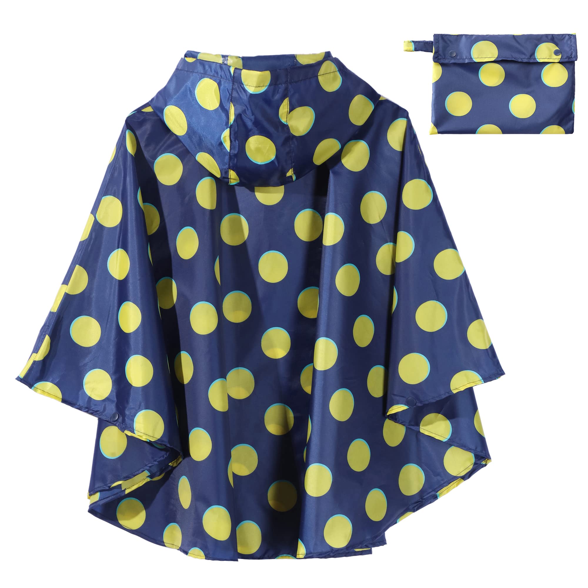 QIKADO Poncho Antipioggia Bambino, Poncho Pioggia Bambina con Cappuccio e Bottoni Portatile