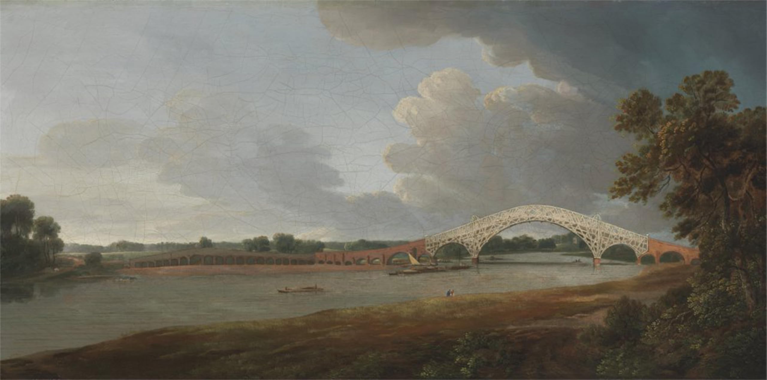 ARTXLXXBN Famous Print Painting Colorful Art Print Old Walton Bridge by Towne Canvas Art Decorations for Home Decor 60x90cm