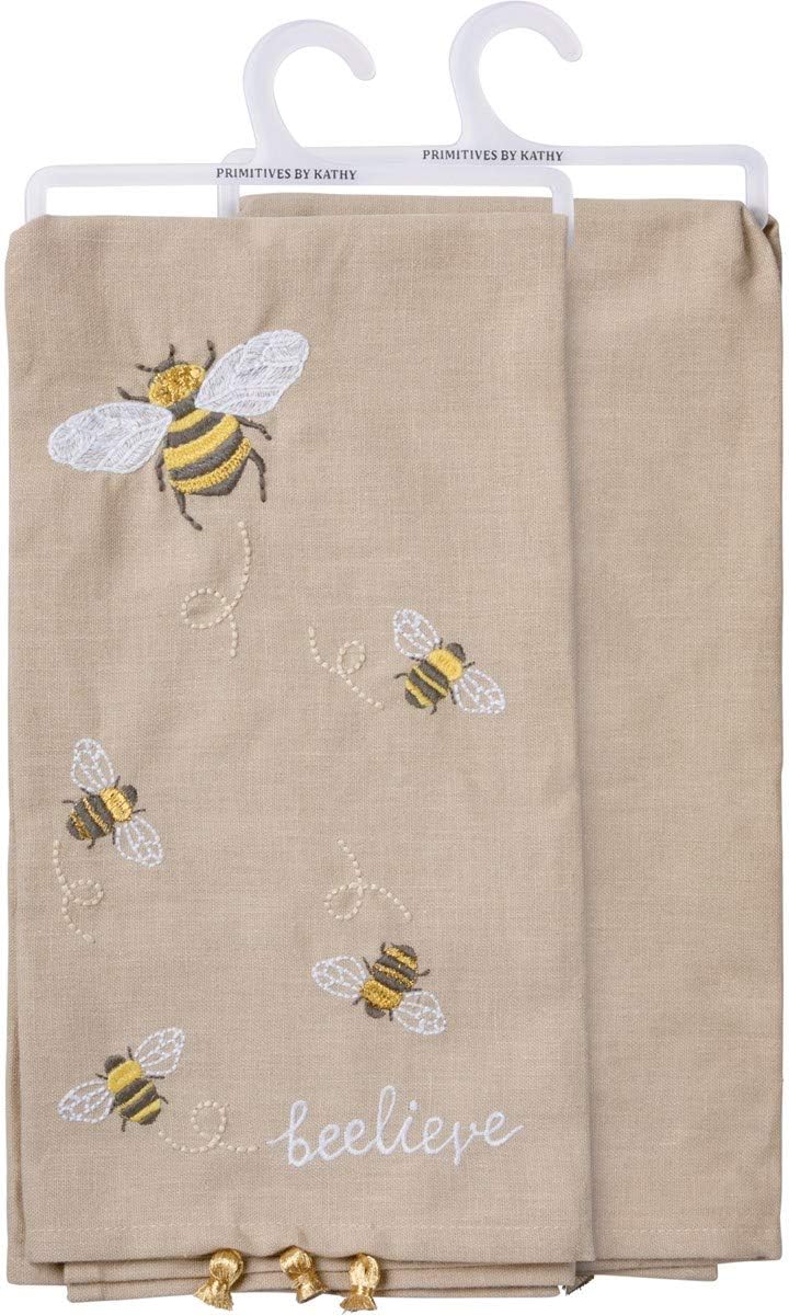 Primitives by Kathy Beelieve Bee Themed Decorative Kitchen Towel