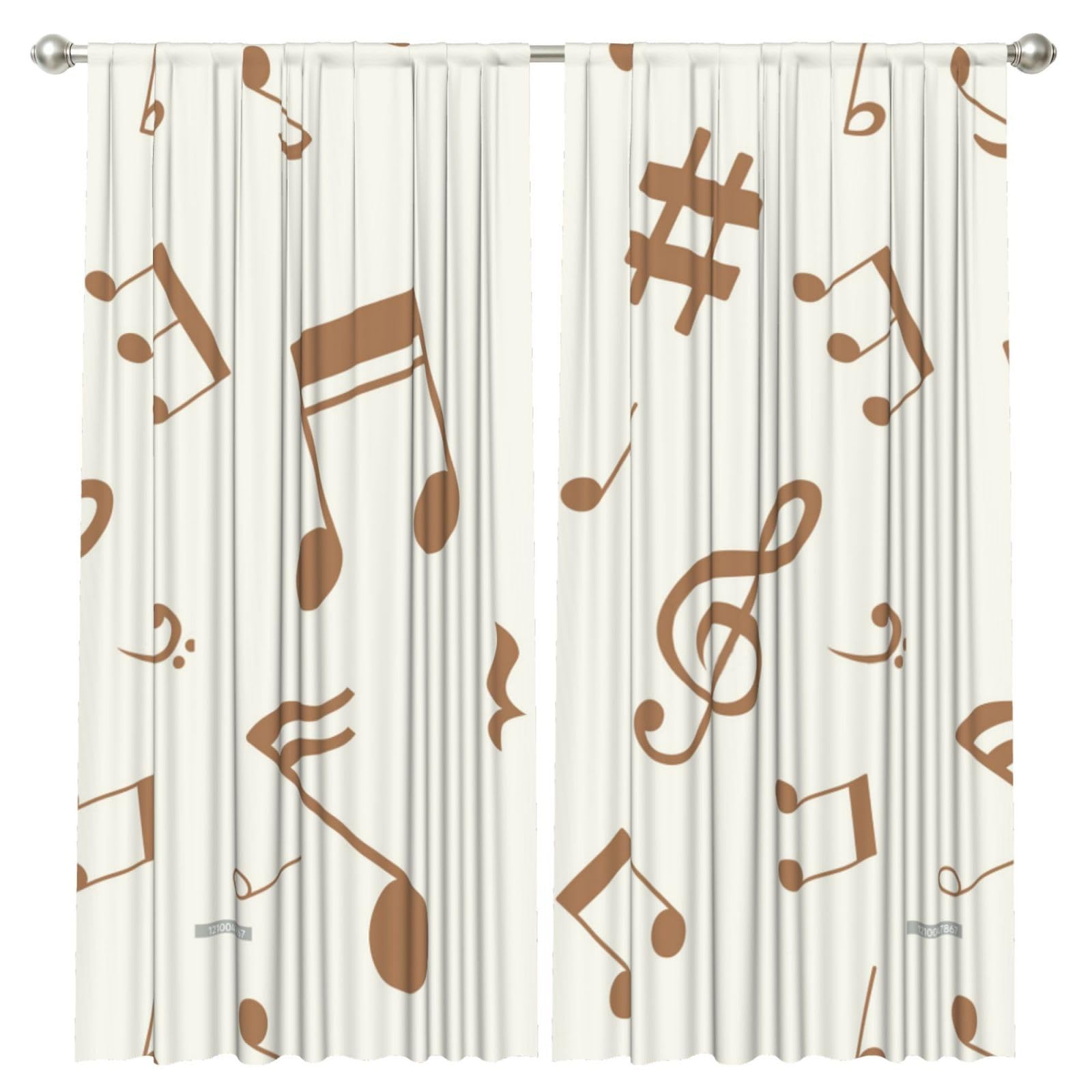 InOmak Musical Notes Music Pattern, 2 Panels Window Curtains 52 x 84 Inch Blackout Curtains for Living Room Bedroom