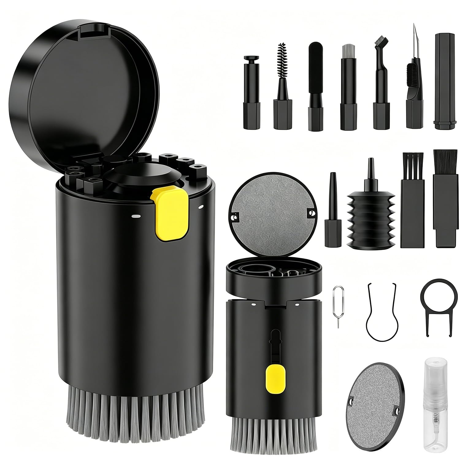 20 in 1 Keyboard Cleaner Phone Cleaning Kit Laptop Cleaning kit Camera Cleaning Kit PC Cleaning Kit Keyboard Cleaning Kit Portable Electronics Cleaning Kit (Black, 20 in 1)