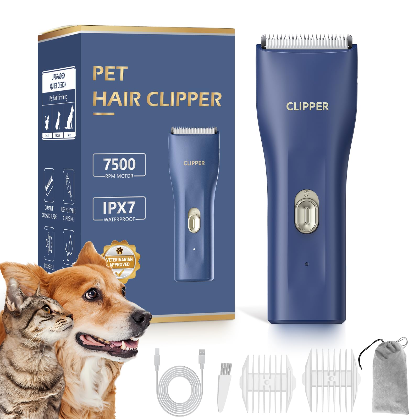 Professionelle Hundeschermaschine für dickes Fell, Schnurlos