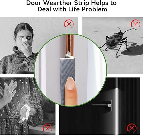 Miniatura 3 de ASWEI Burlete de sellado para puerta de 26 pies de largo, espuma de Q", burlete de repuesto para marco de puerta, sello de instalación de ranura