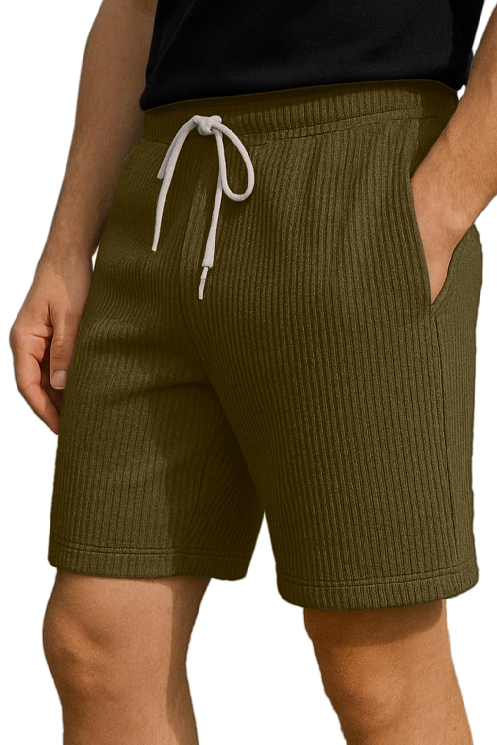 Men's Casual Slim Fit Shorts | Stylish Above Knee Shorts with Elastic Waist & Side Pockets Summer Wear for Gym Lounge Travel & Outdoor-image-31