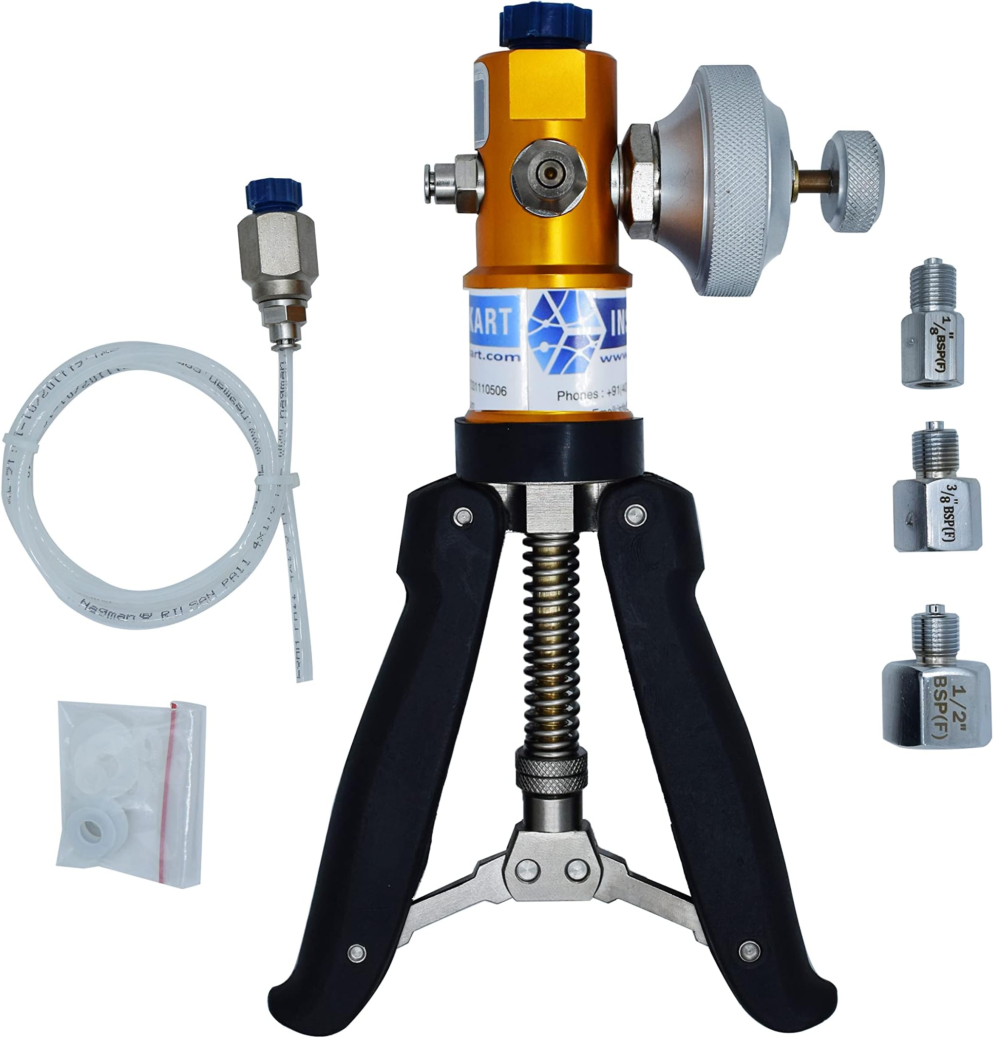 *Ship With in 1-Day* Hand Operated Pressure and Vacuum Calibrator (Range: -0.9 to 30 Bar) for Calibration Labs, Pressure gauge Calibration. Model: AI-2200 (Only Calibrator)
