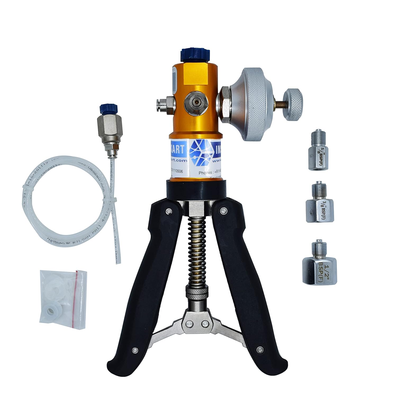 Hand Operated Pressure and Vacuum Calibrator (Range: -13 to 435 PSI) for Calibration Labs, Field Calibration and Pressure Gauge Calibration | Model: AI-DP1-2200 (Only Hand Pump)