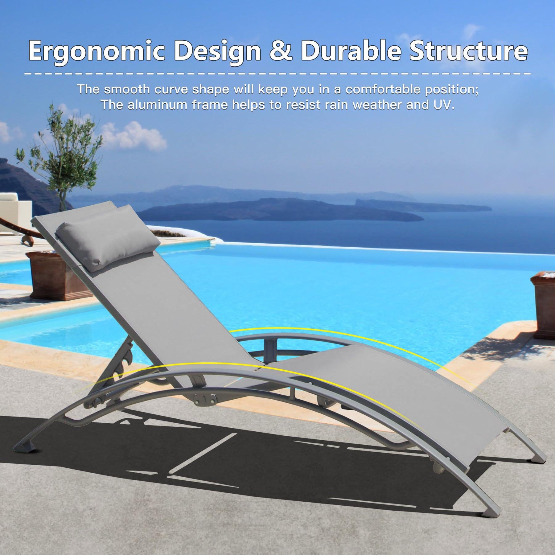 metal frame outdoor chaise lounge