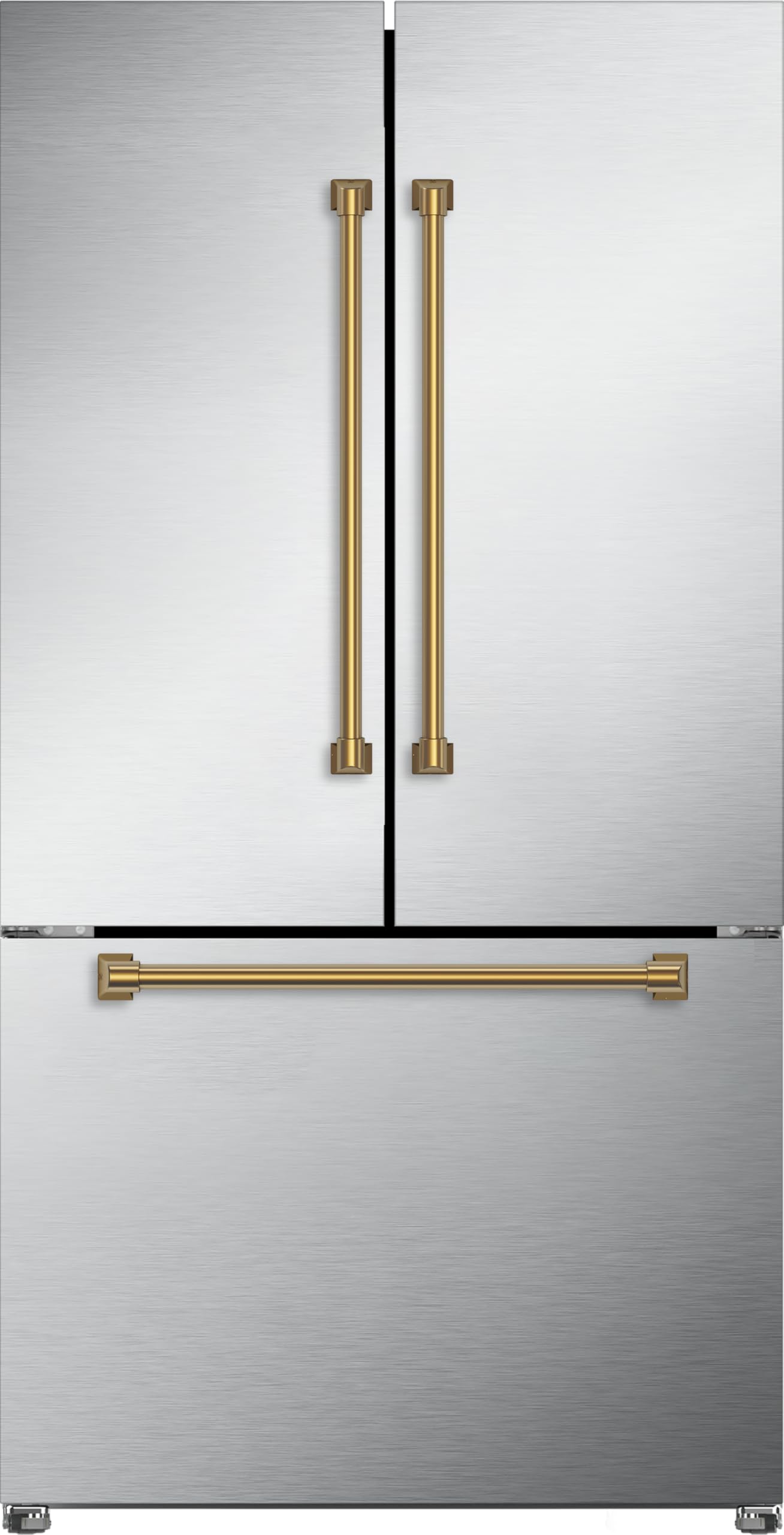 Thor Kitchen Gordon Ramsay 36 Inch 20.3 cu ft French Door Counter Depth Refrigerator with Ice Maker in Stainless Steel/Bronze | Fridge.com