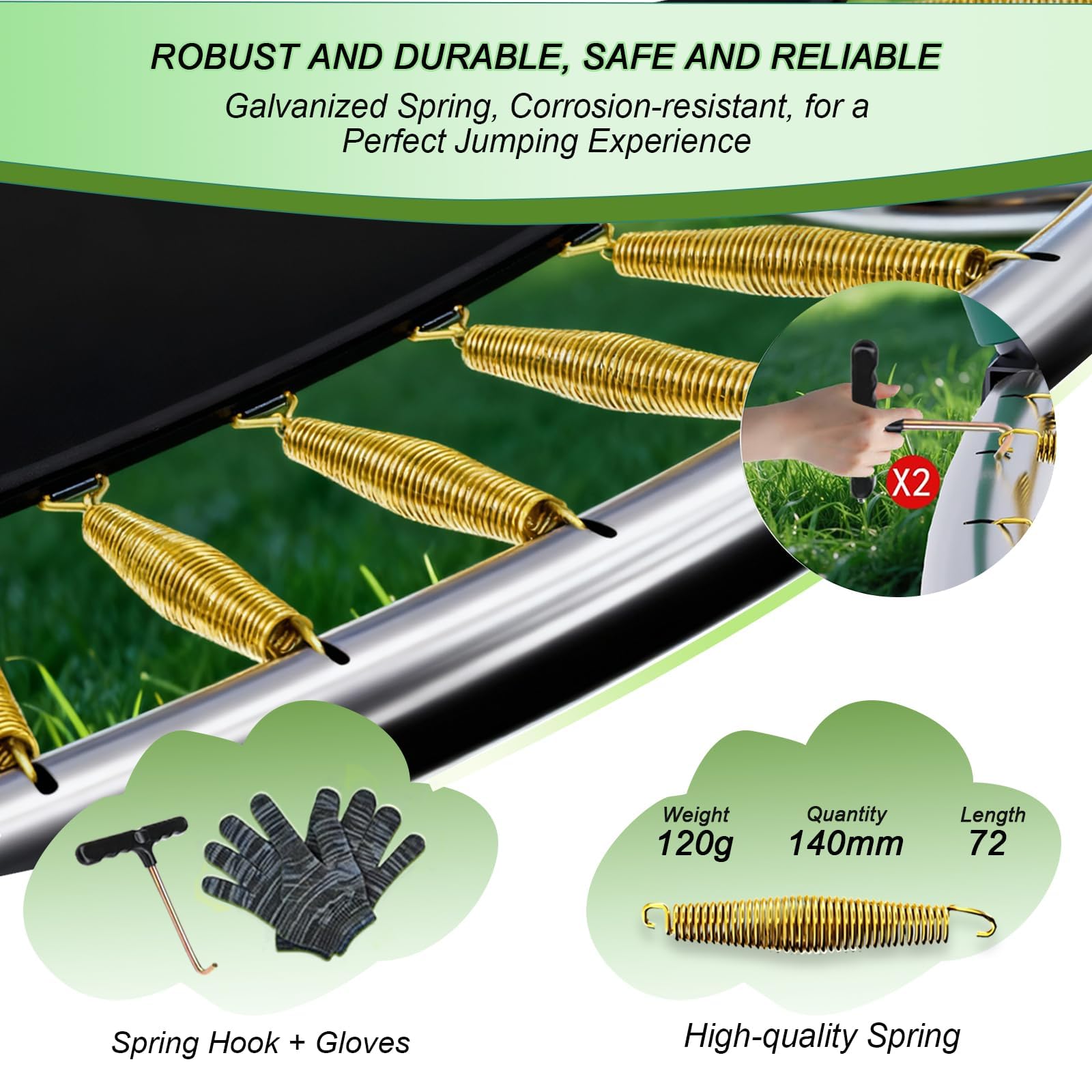 Trampolin Outdoor,Gartentrampolin mit Sicherheitsnetz,Rundes Kindertrampolin mit Leiter und Schuhbeutel,Kürbis-Design Riesentrampolin,Outdoor Trampolin für Kinder & Erwachsene