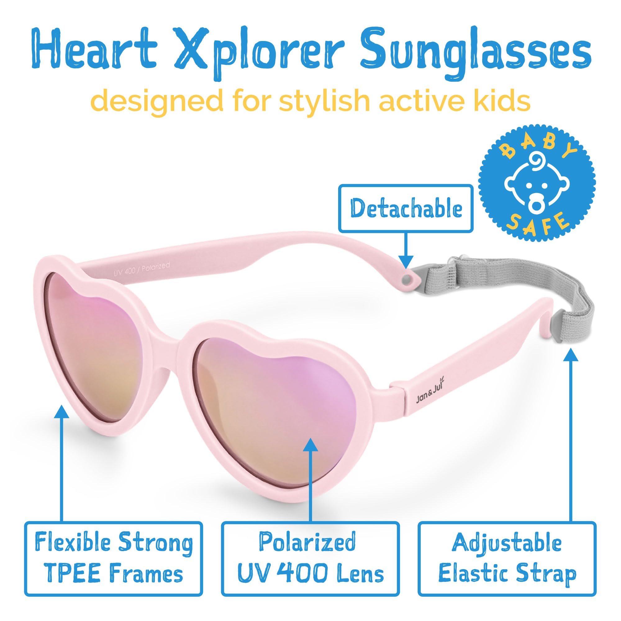 Jan & Jul Baby und Kinder Sonnenbrille, Polarisierte Fungläser für Mädchen und Jungen