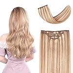 14 Clip in Hair Extensions Remy Human Hair for Women - Silky Straight Human Hair Clip in Extensions 50grams 4pieces 18-613 Color