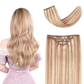 14 Clip in Hair Extensions Remy Human Hair for Women - Silky Straight Human Hair Clip in Extensions 50grams 4pieces 18-613 Color