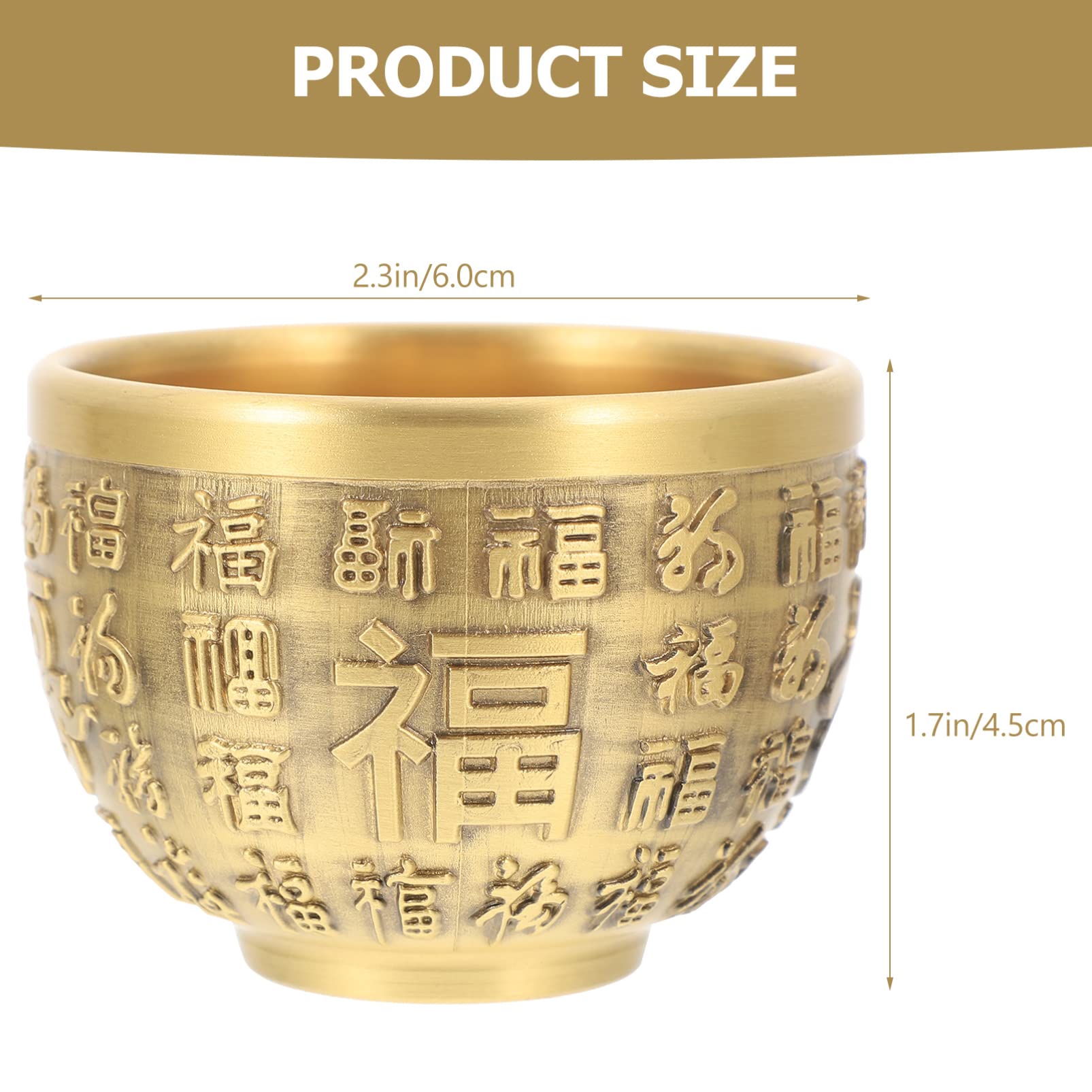 Ciotola per soldi in ottone retrò cinese Fortune Bowl Feng Shui Ricchezza Porsperità Figurina Soldi Ciotola Successo Decorazione per la casa (dorato)