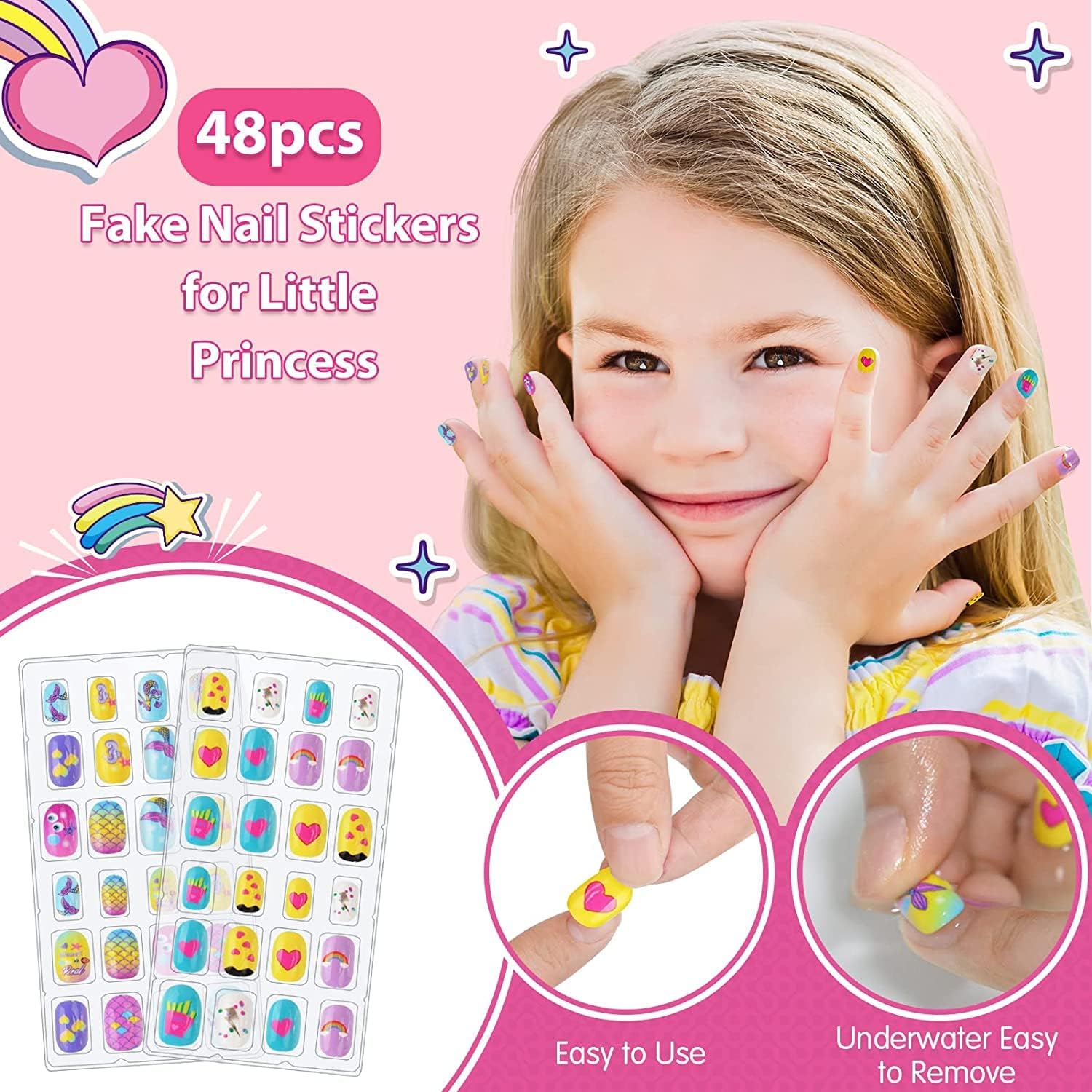 LemonDream Nagelstudio Kinder Mädchen Geschenke Mädchen 7-12 Jahre Nagellack Kinder Spielzeug Geschenke Schminke für Geburtstag Weihnachten Halloween Party