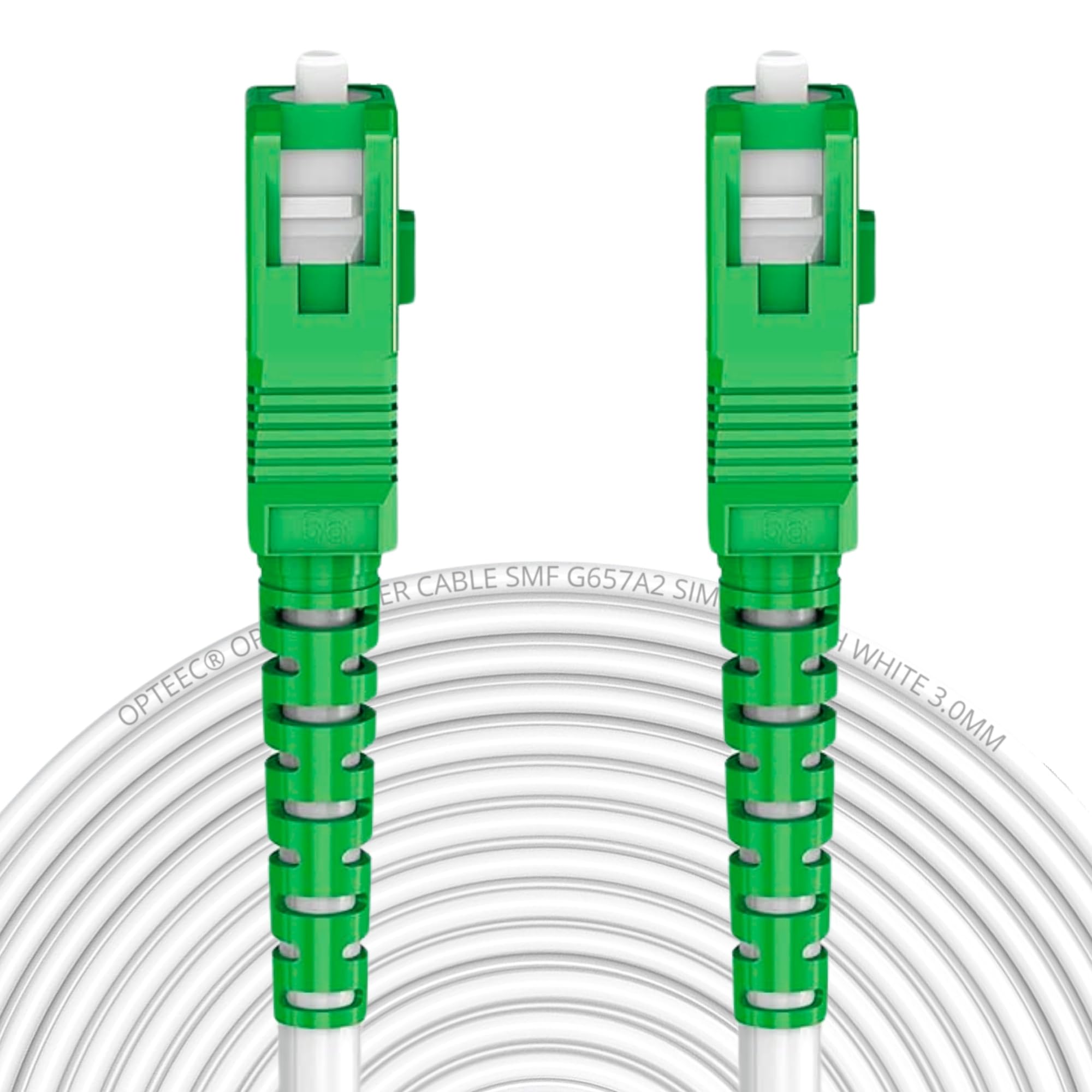 Câble Fibre Optique Blindé 5M SC-APC à SC-APC Renforcé Simplex Monomode Blanc