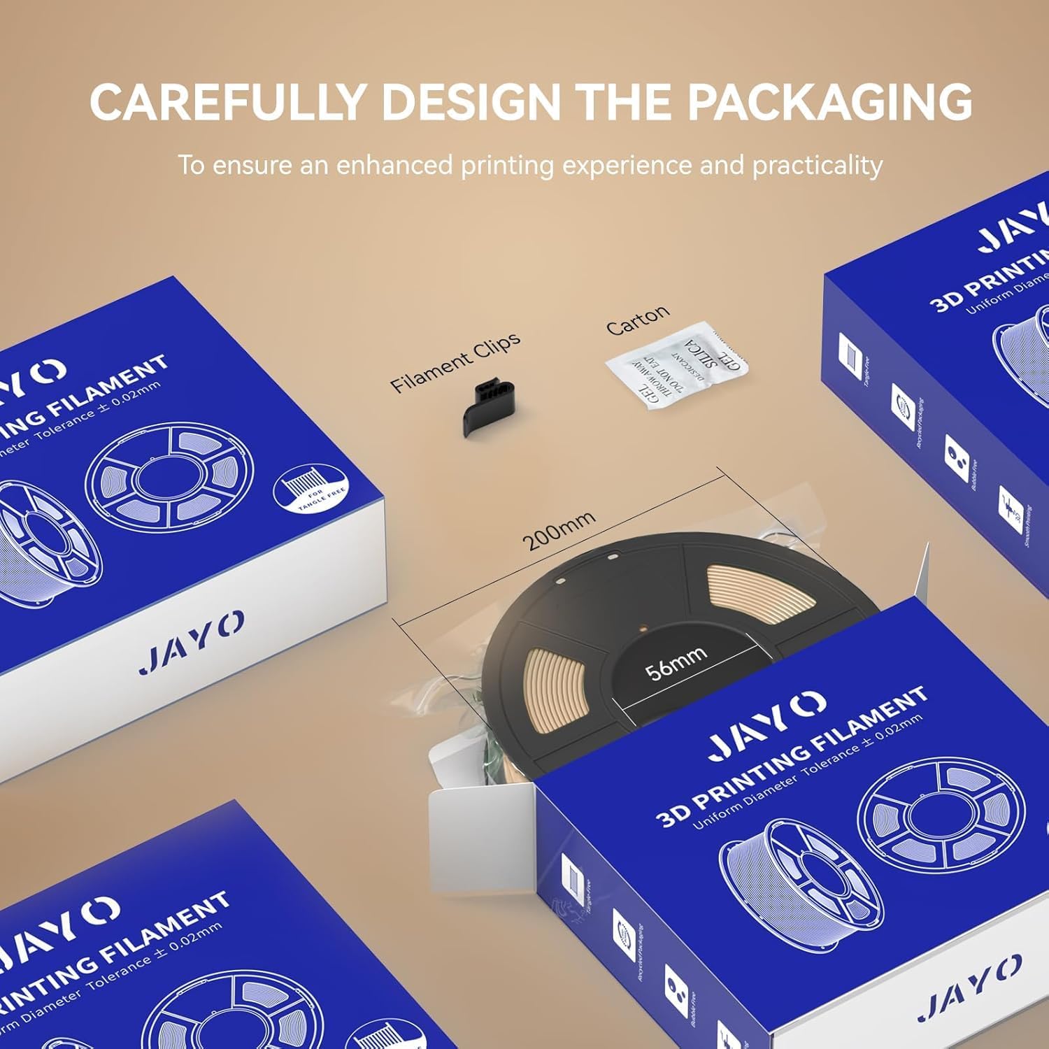 JAYO Wood PLA Filament 1.75mm, 1.1KG, 15% Real Wood Fibers, Dimensional Accuracy +/- 0.02mm, Fits Most FDM 3D Printers