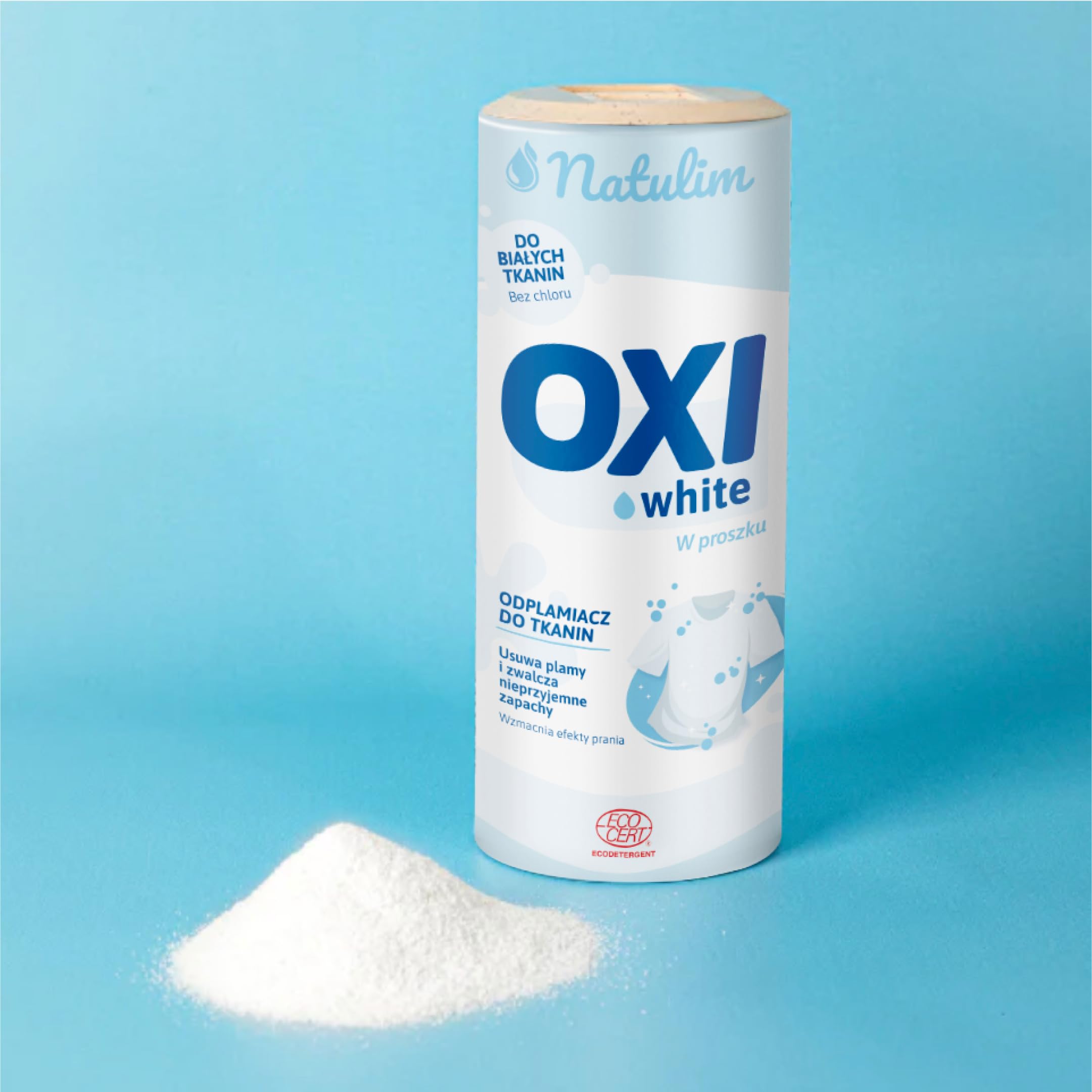 Natulim Oxi White - ekologiczny proszek wybielający - wzmacniacz prania efekt wybielania bez wybielacza - trudny odplamiacz - przyjazny dla środowiska - eliminuje nieprzyjemne zapachy 500 g