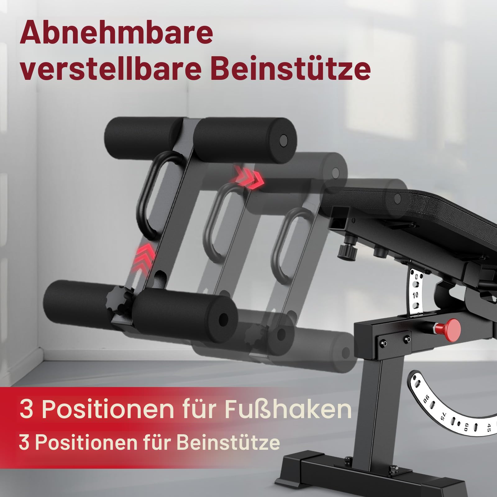 JOROTO MD65 Hantelbank Verstellbar, Multifunktions Hantelbänke für Zuhause, Trainingsbank mit Max Belastung 800KG, 9-Fach Verstellbarer Rückenlehne und 3-Fach Verstellbarer Sitzfläche Fitnessbank