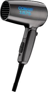 Conair 1875 Watt Compact Dual Voltage Travel Hair Dryer with Folding Handle