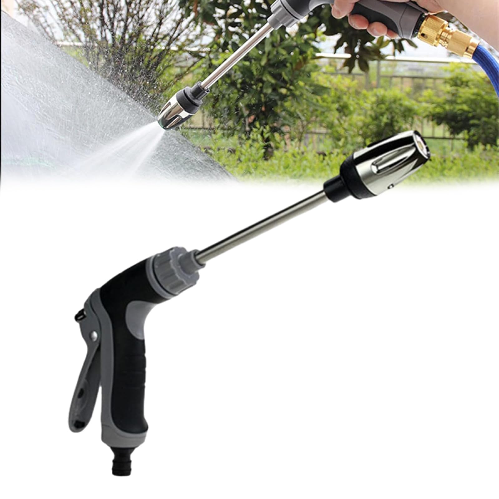 Aquoxis Pressure, 15x More Powerful Than Hoses, with 360° Rotating for Three Spray Modes, Fits Almost Any Garden Hose (Assembled) — view 7
