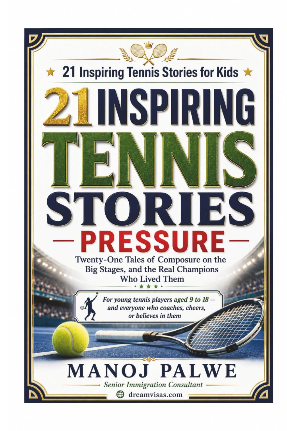 21 INSPIRING TENNIS STORIES: Pressure — Twenty-One Tales of Composure on the Big Stages, and the Real Champions Who Lived Them (Series 10- Inspiring ... lessons of the game, in young hands.)