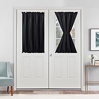 Vista 17 de Hiasan Cortinas francesas para puerta de privacidad, cortina frontal semitransparente con bolsillo para barra para ventana de puerta, 1 panel