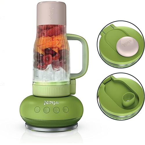 Ninja BlendBOSS | Personal Smoothie Blender and Tumbler | 26oz Travel Tumbler w/Leakproof Lid & Intergrated Chug Spout | AutoIQ Technololgy | 1200 Peak Watt | Watermelon Bubblegum | DB301GNBRN | (NEW)