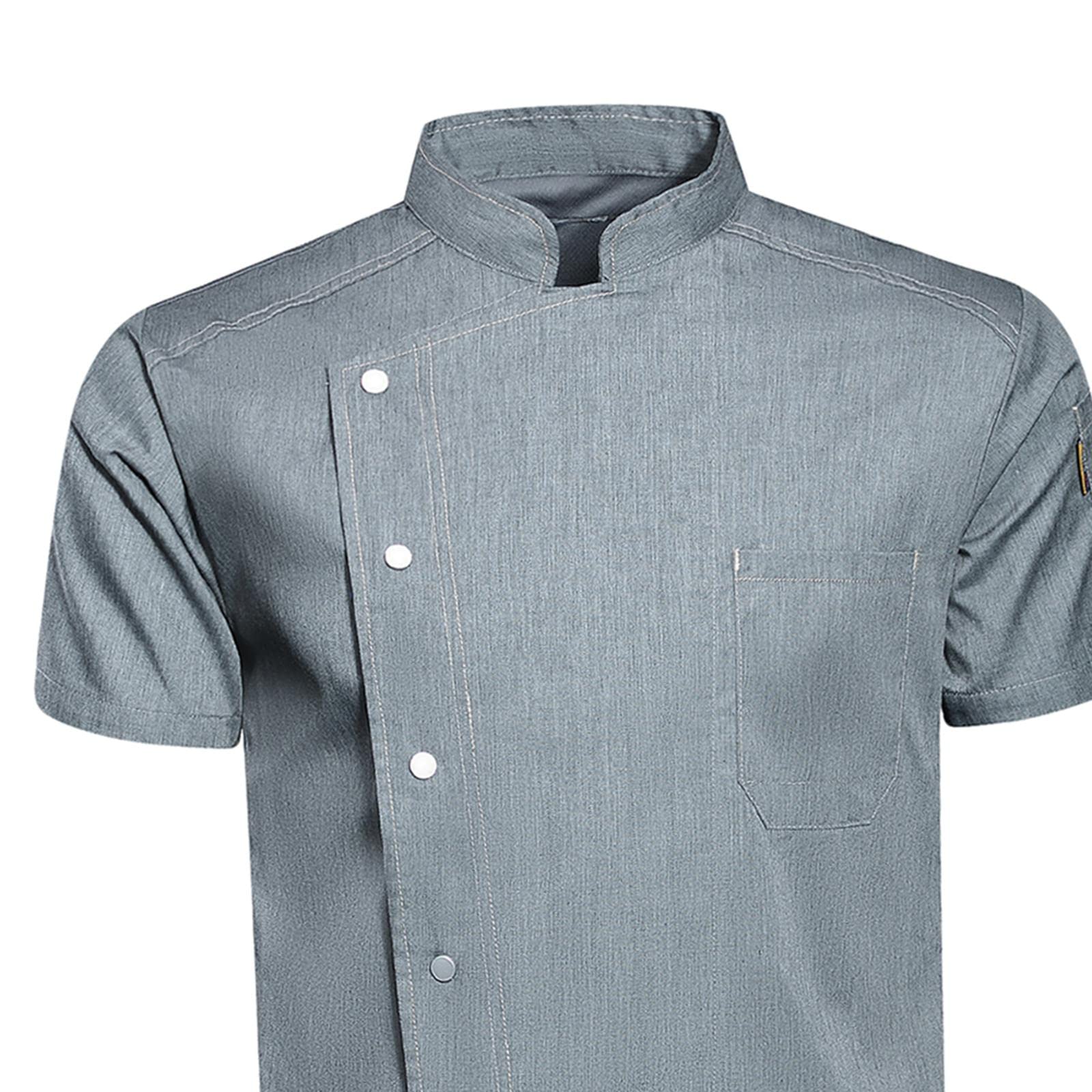 Chaqueta de Chef Unisex Uniforme Cocina Botón Liviana Bolsillo Práctico Flexibilidad Ajuste Cómodo Adecuada para Restaurante Hotel Panadería