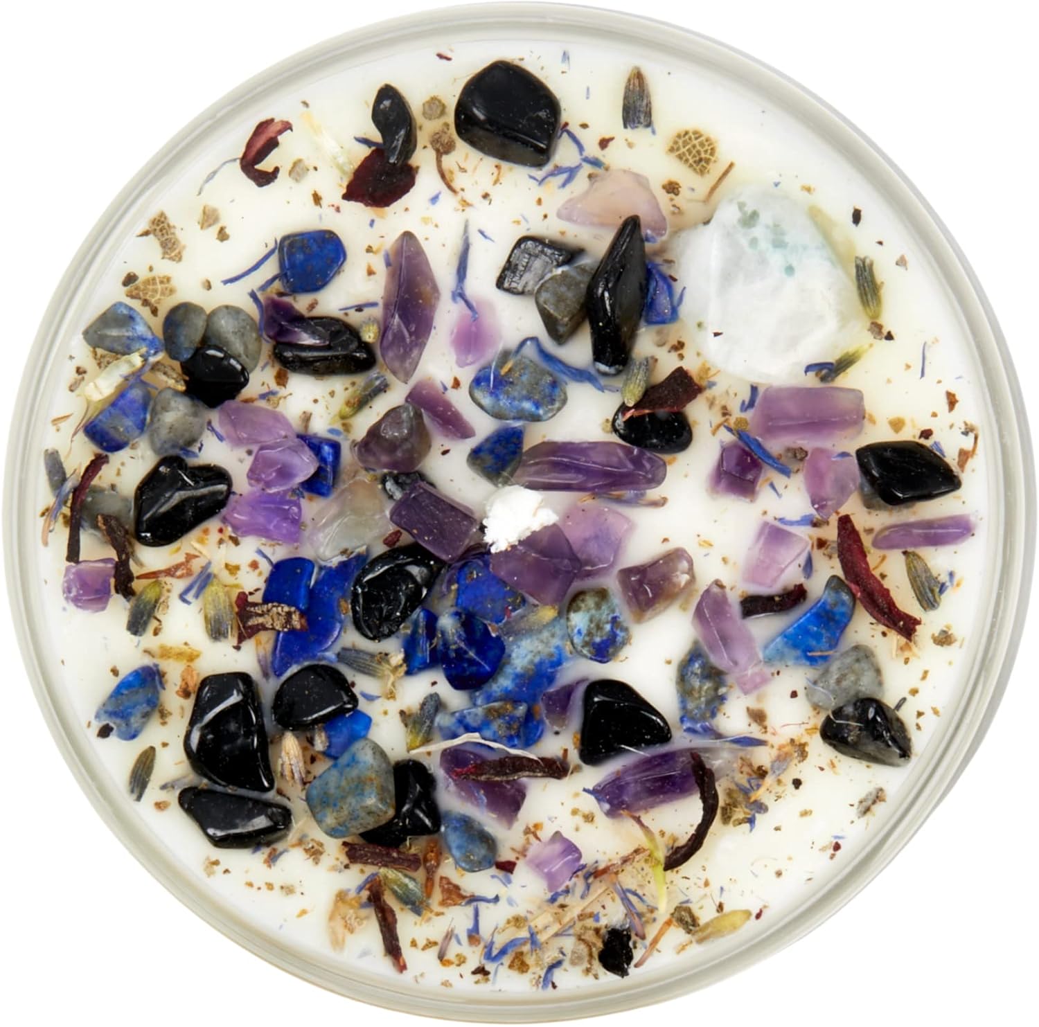 New Moon Candle by New Moon Beginnings - Manifestation Candle - Crystal and Herb Candles - Aromatherapy Candles - soy candle, 12 Ounce Round Glass