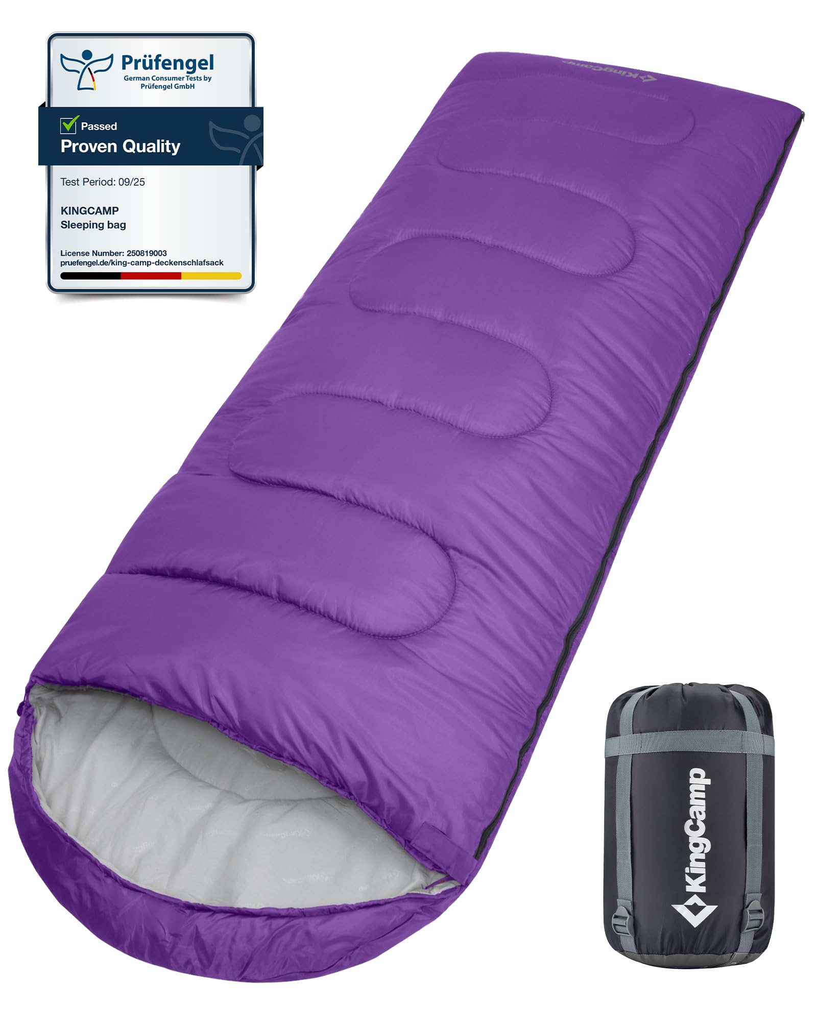 KingCamp Saco de Dormir Oasis 3-4 Estaciones Impermeable y Ligero para Camping (Niños y Adultos) - Conectable Izquierda/Derecha para Saco Doble, Ideal para Viajes y Actividades al Aire Libre — view 23