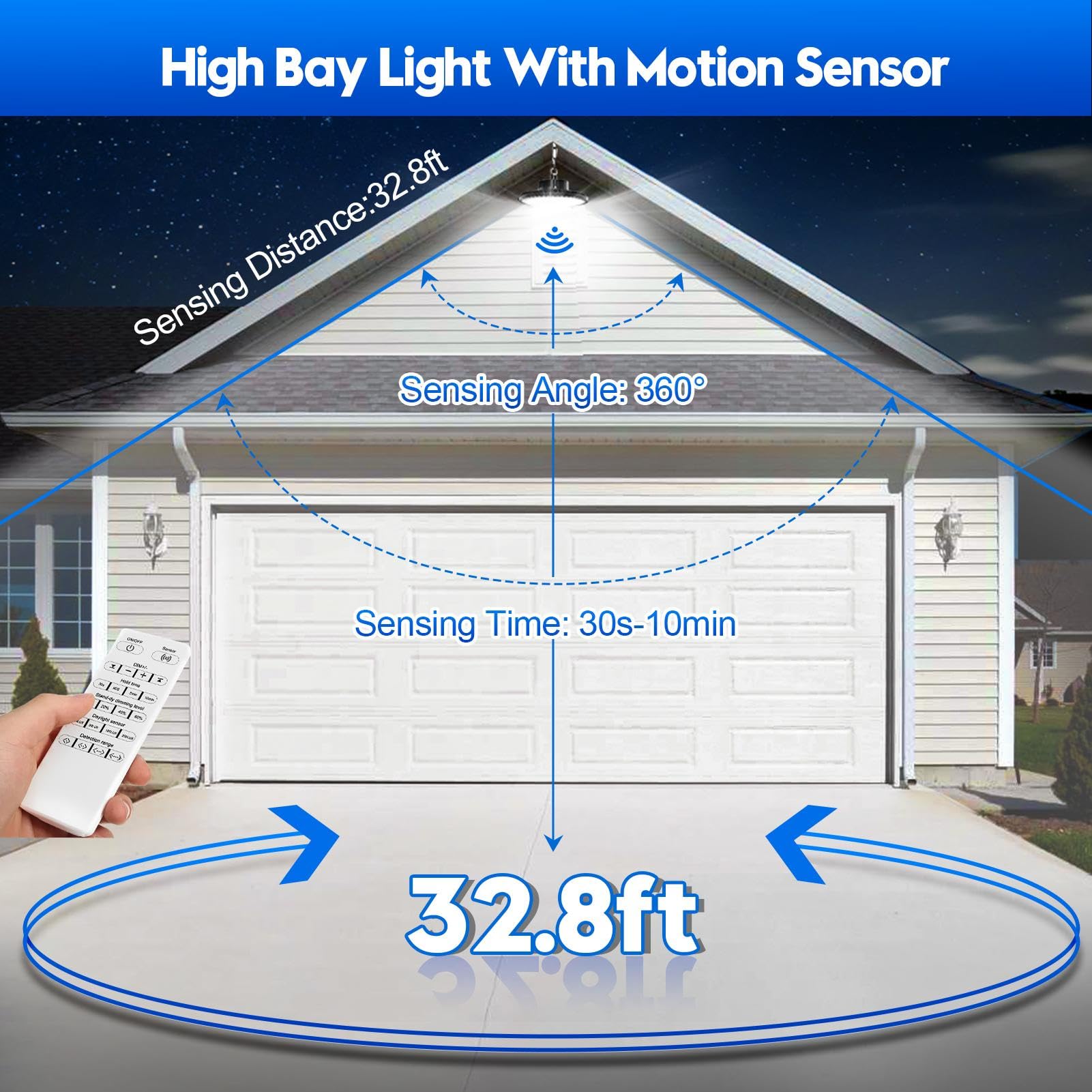 10 Pcs UFO LED High Bay Light with Motion Sensor and Remote Control 150W 22500lm Smart Led Shop — view 7