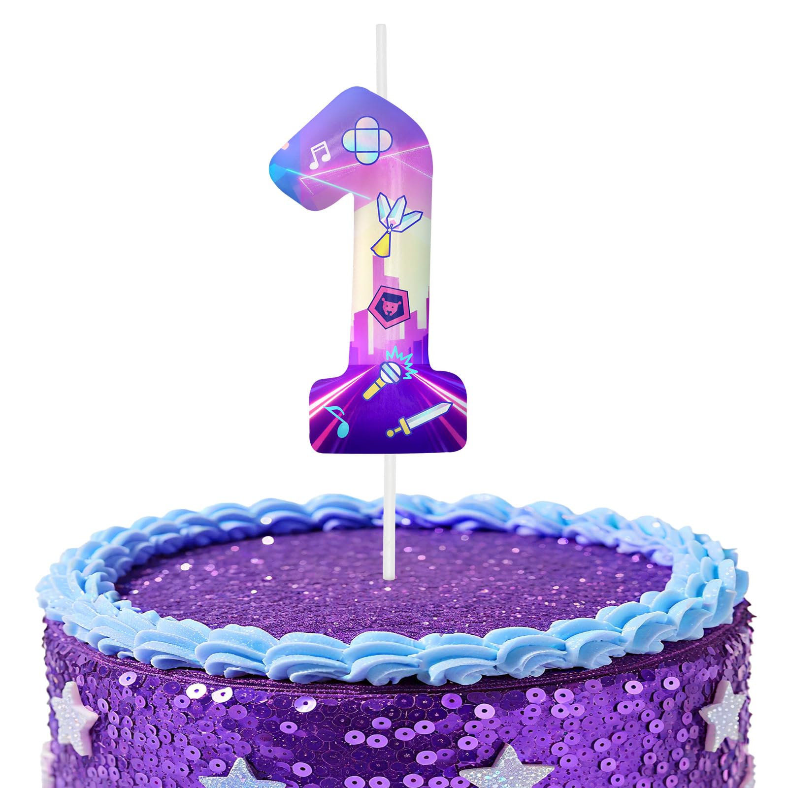 Kpop Number 1 Birthday Candles for Birthday Decorations and Cake Topper