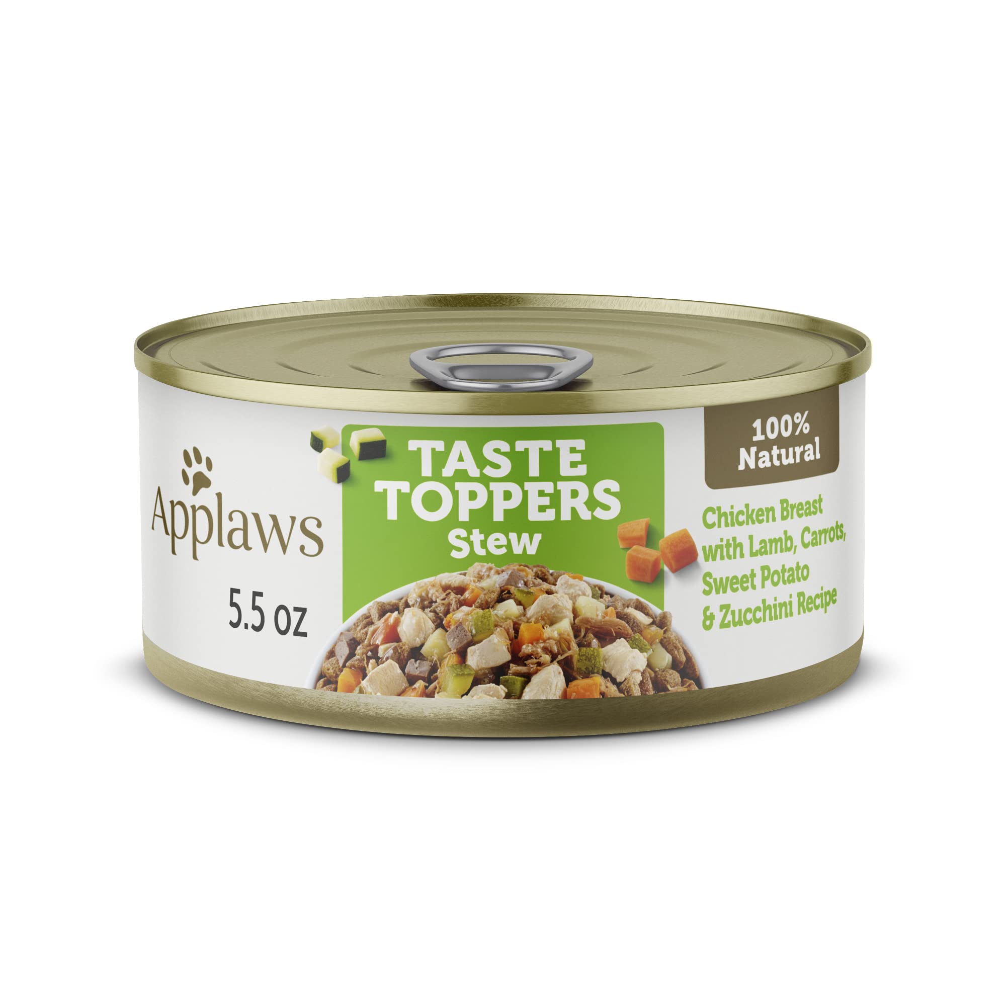 Applaws Taste Toppers, Grain-Free Dog Food Topper, Limited Ingredient, Chicken & Lamb Stew with Carrot, Courgette & Sweet Potato (12 x 5.5oz Cans)