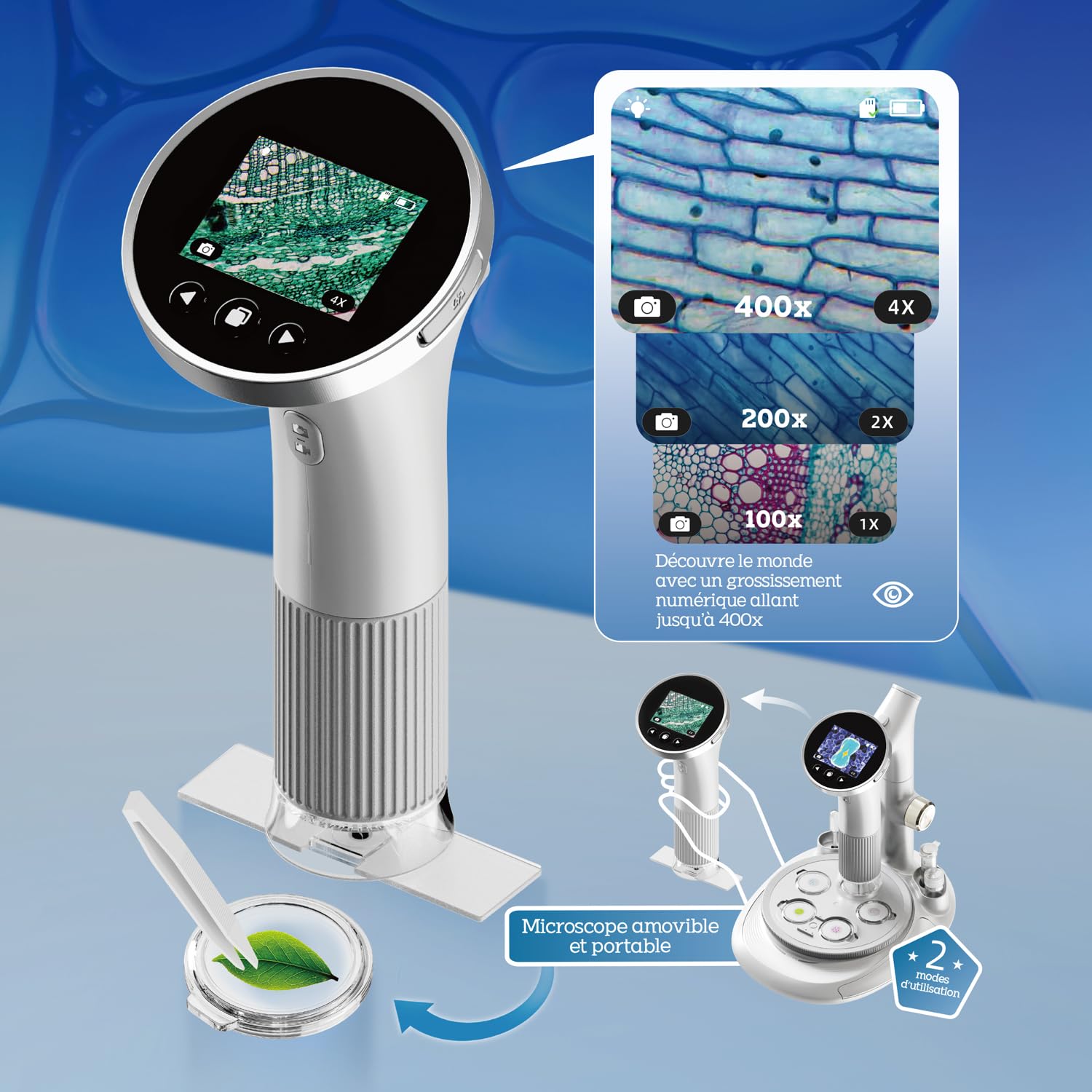 Canal Toys - So Science - Microscopio Video Vision 1000 per bambini a partire da 8 anni – Microscopio elettronico portatile con schermo HD - Zoom ad alta precisione - Kit STEM educativo scientifico