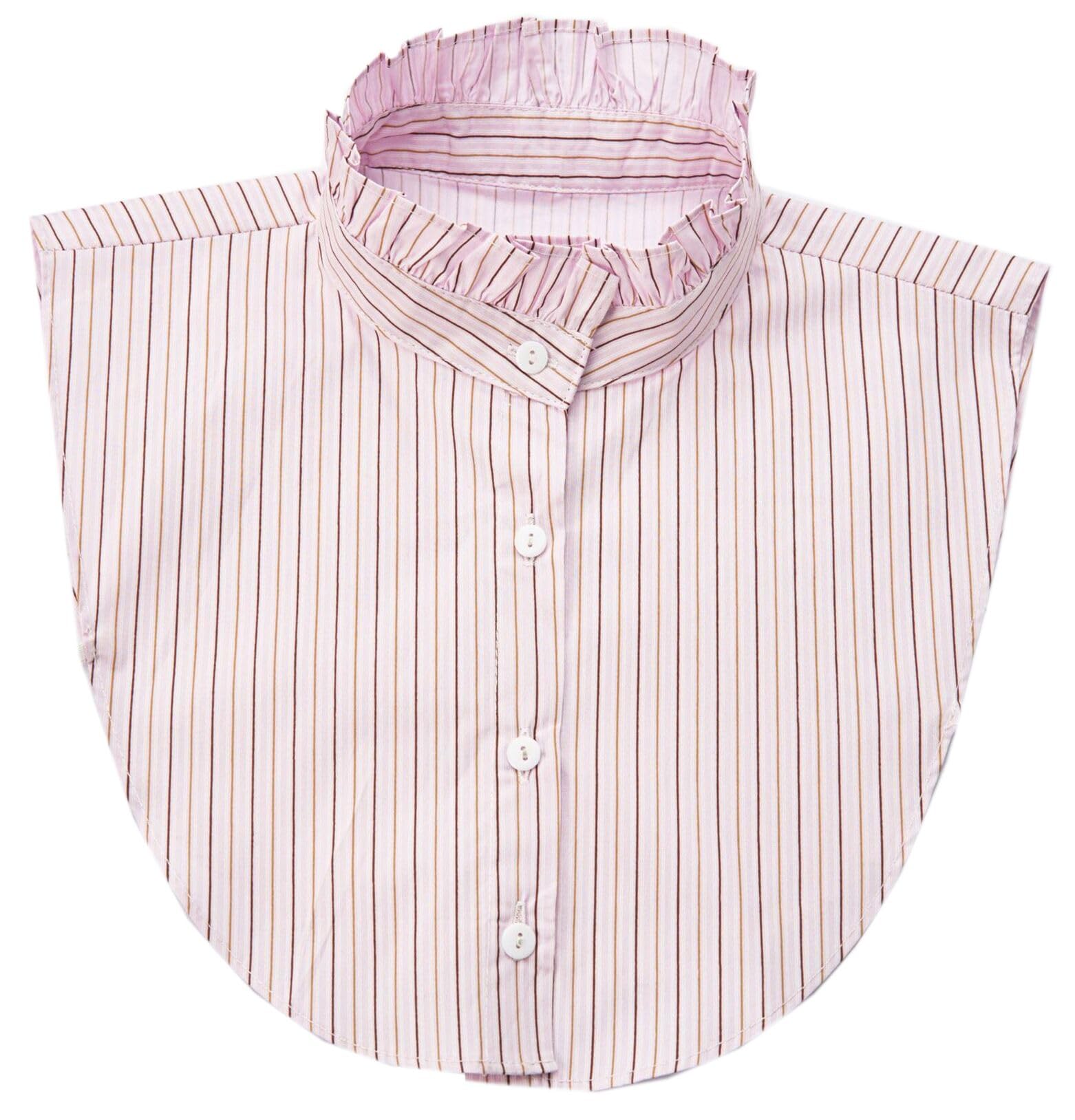 NIDMIDO Women Ruffle Mock Neck Detachable Half Blouse Shirts Fake Collar Dickey Collar Faux False Collar for Girls